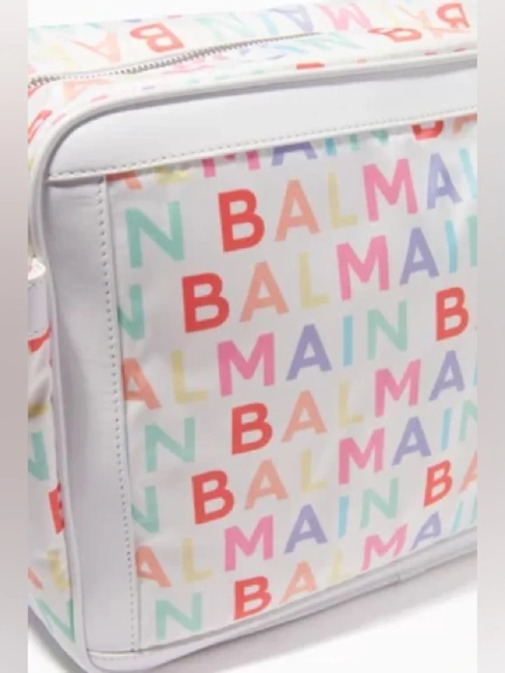 Balmain Baby White Printed Changing Bag & Mat Set
